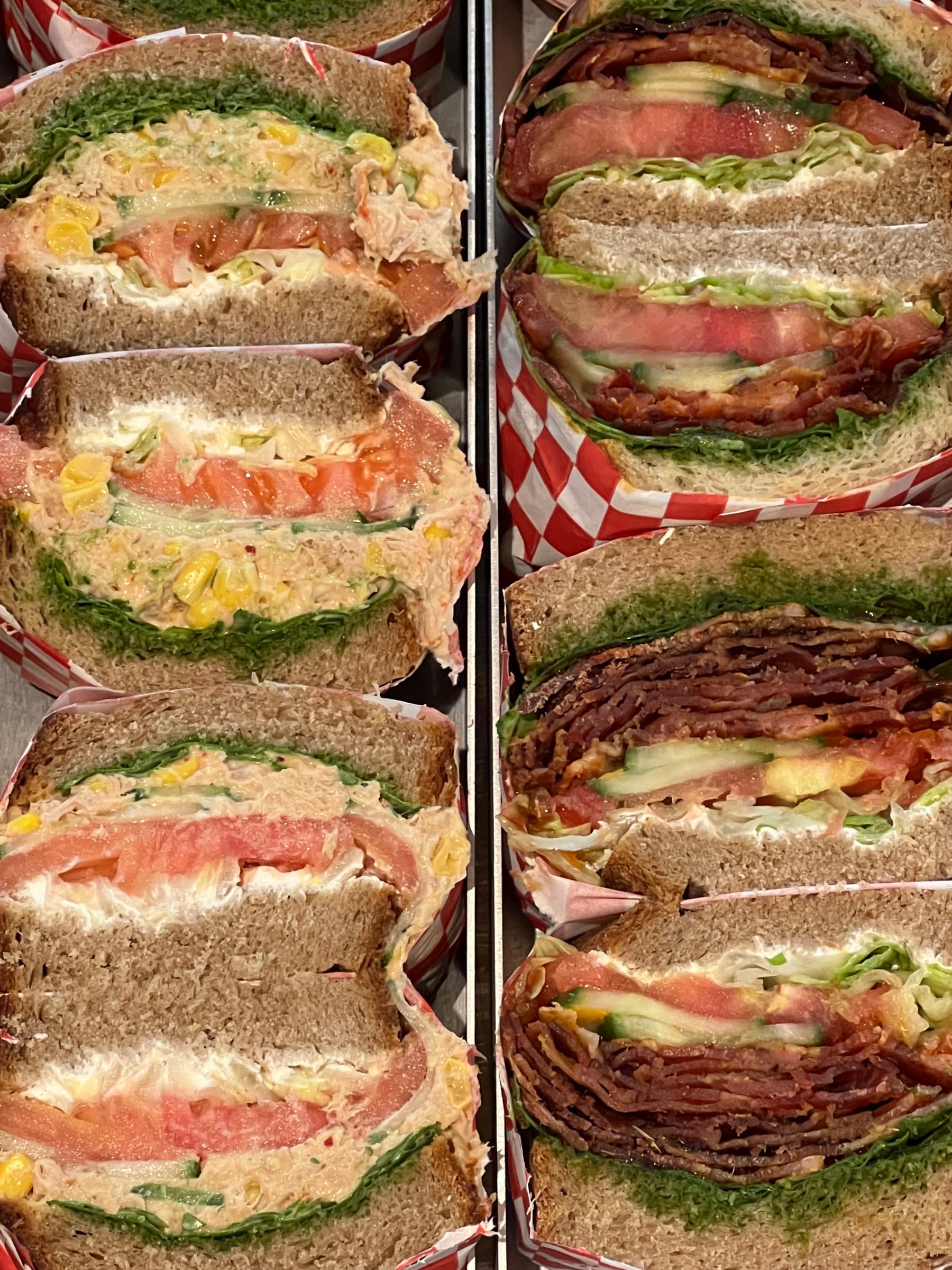 Sandwiches nebeneinander