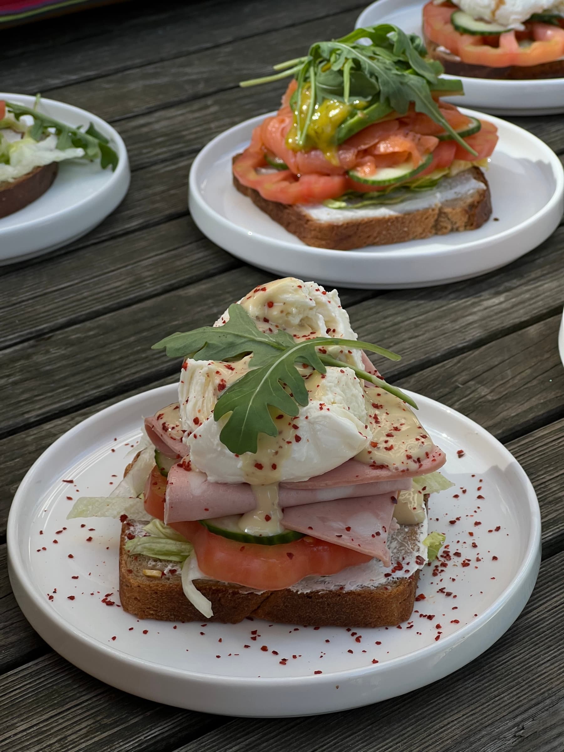 Open sandwich close up
