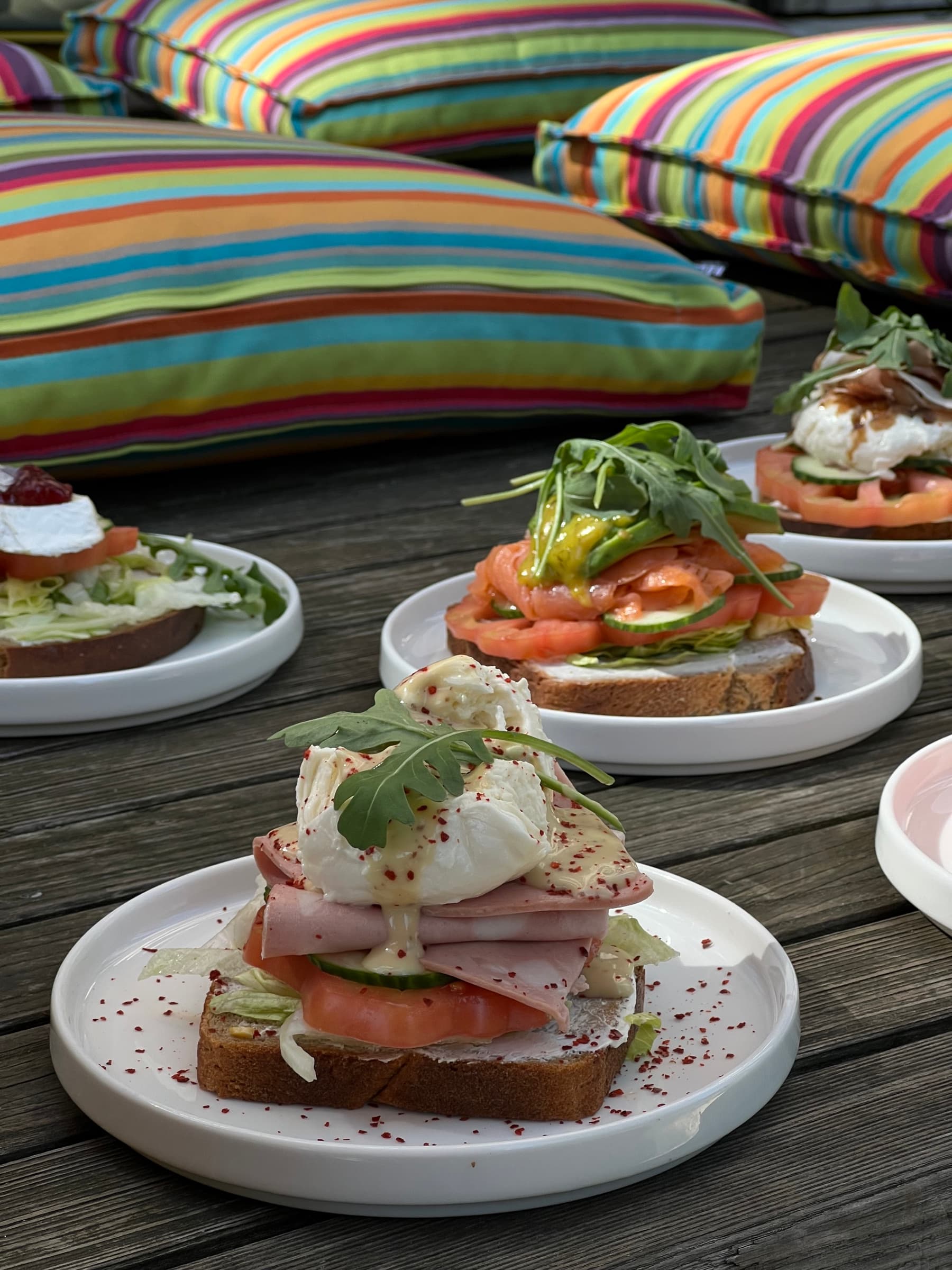 Two open sandwiches